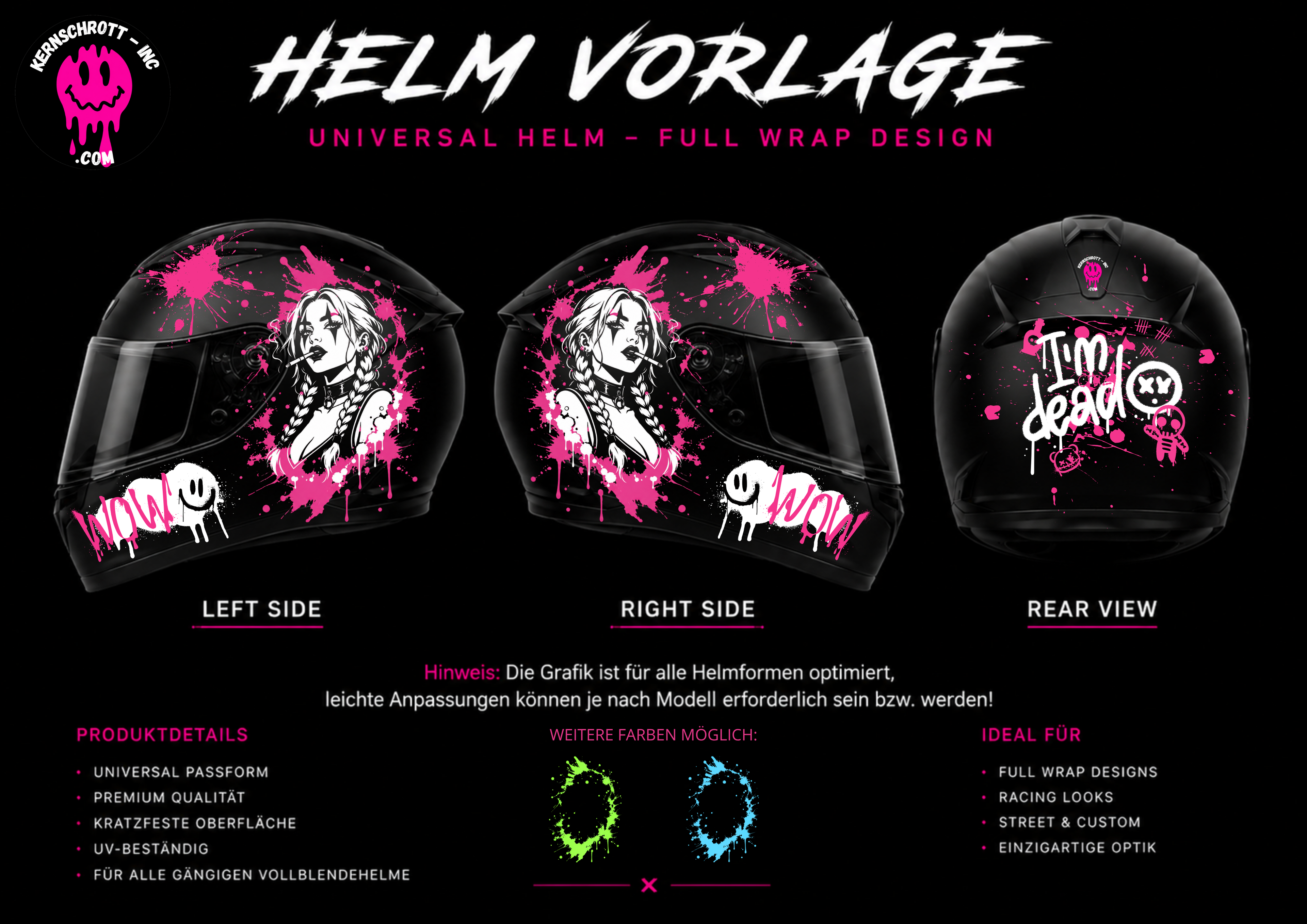 KERNSCHROTT Premium Full Wrap Kit 🚀 SMOKE BRAID GIRL - 3 Farben wählbar