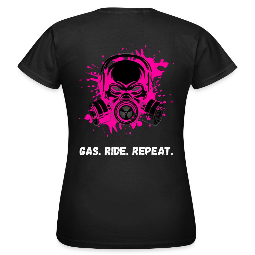 KERNSCHROTT Damen T-Shirt „GAS. RIDE. REPEAT.“ PINK – Taillierter Fit - black