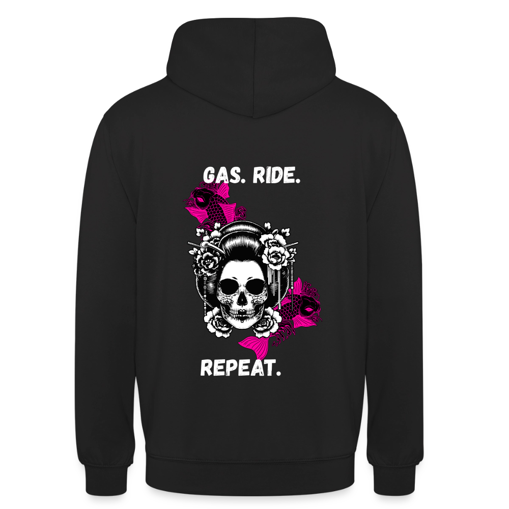 KERNSCHROTT Unisex Hoodie „GAS. RIDE. REPEAT.“ Pink – Schwarz - black