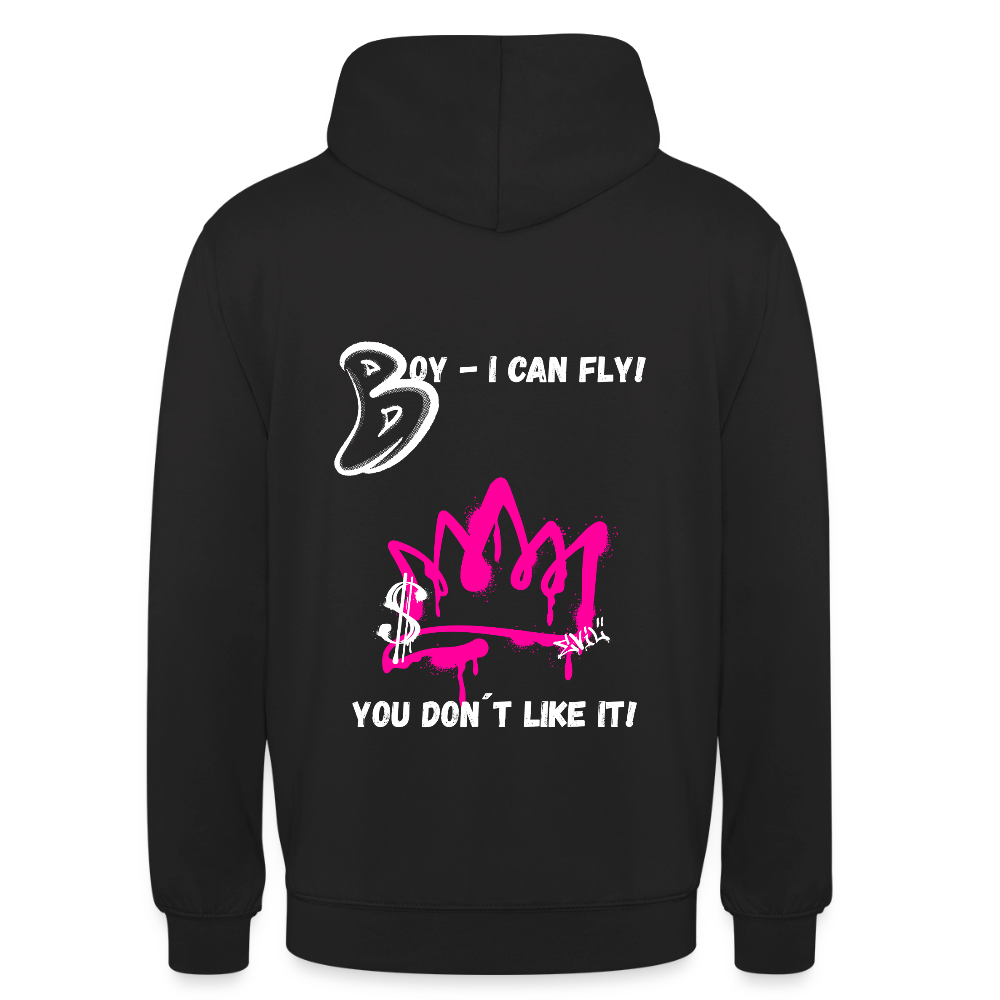 KERNSCHROTT Unisex Hoodie „BOY - I CAN FLY“ – Schwarz - black