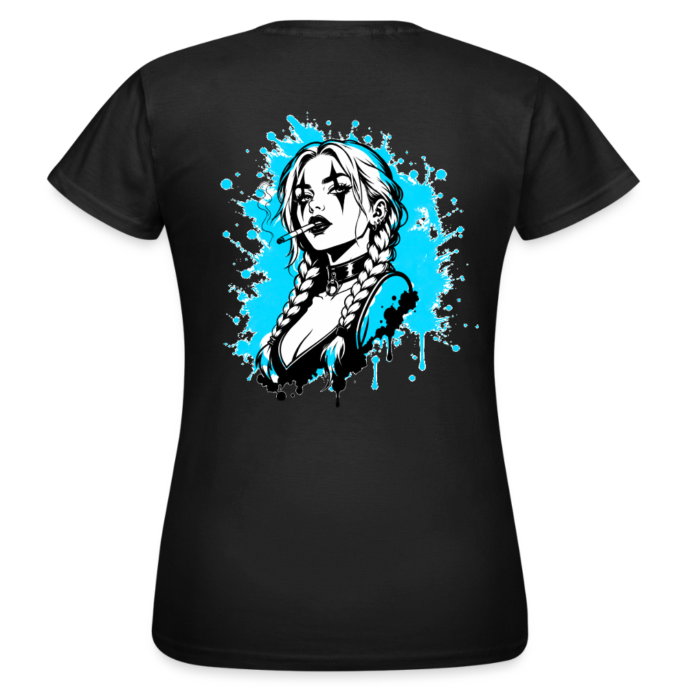KERNSCHROTT Damen T-Shirt „SMOKE BRAID GIRL“ – Taillierter Fit - black