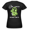 KERNSCHROTT Damen T-Shirt „GIRL - I CAN FLY“ PINK – Taillierter Fit - black