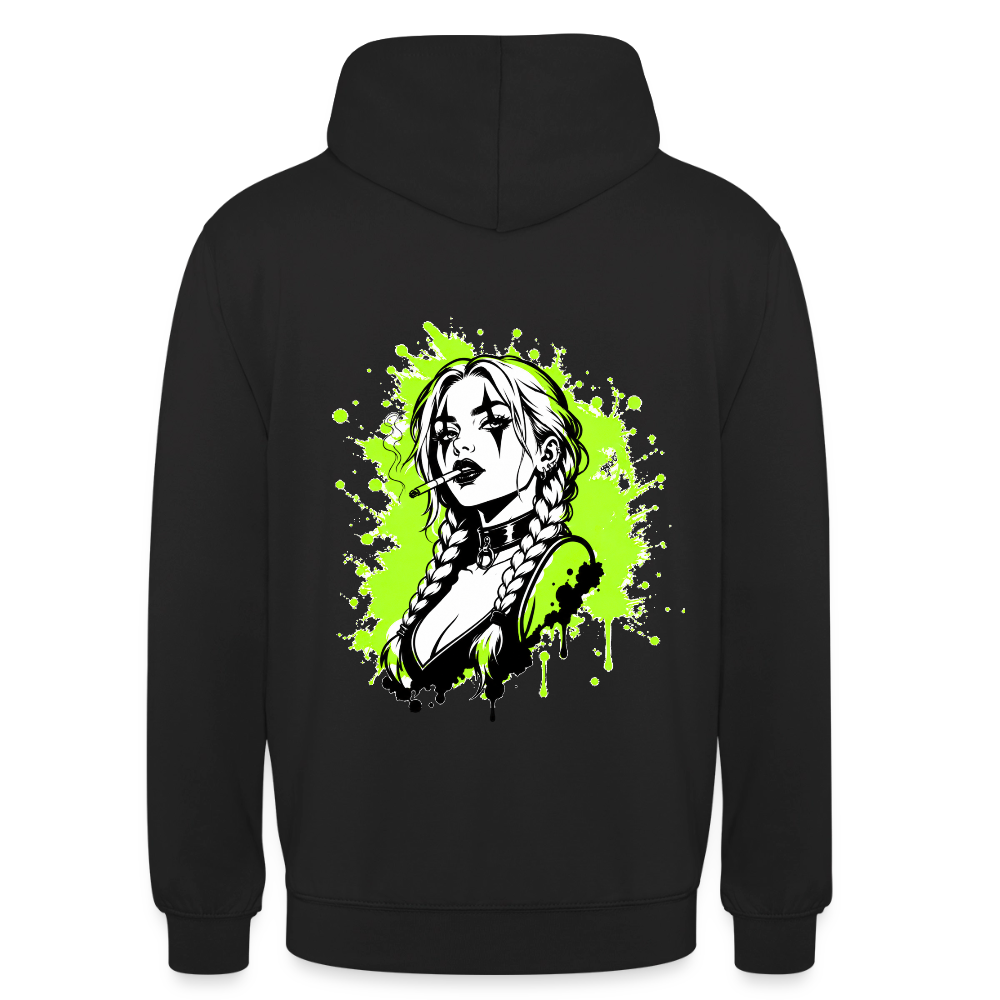 KERNSCHROTT Unisex Hoodie „SMOKE BRAID GIRL“ – Schwarz - black