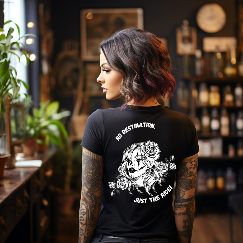 KERNSCHROTT Damen T-Shirt „NO DESTINATION“ – Taillierter Fit