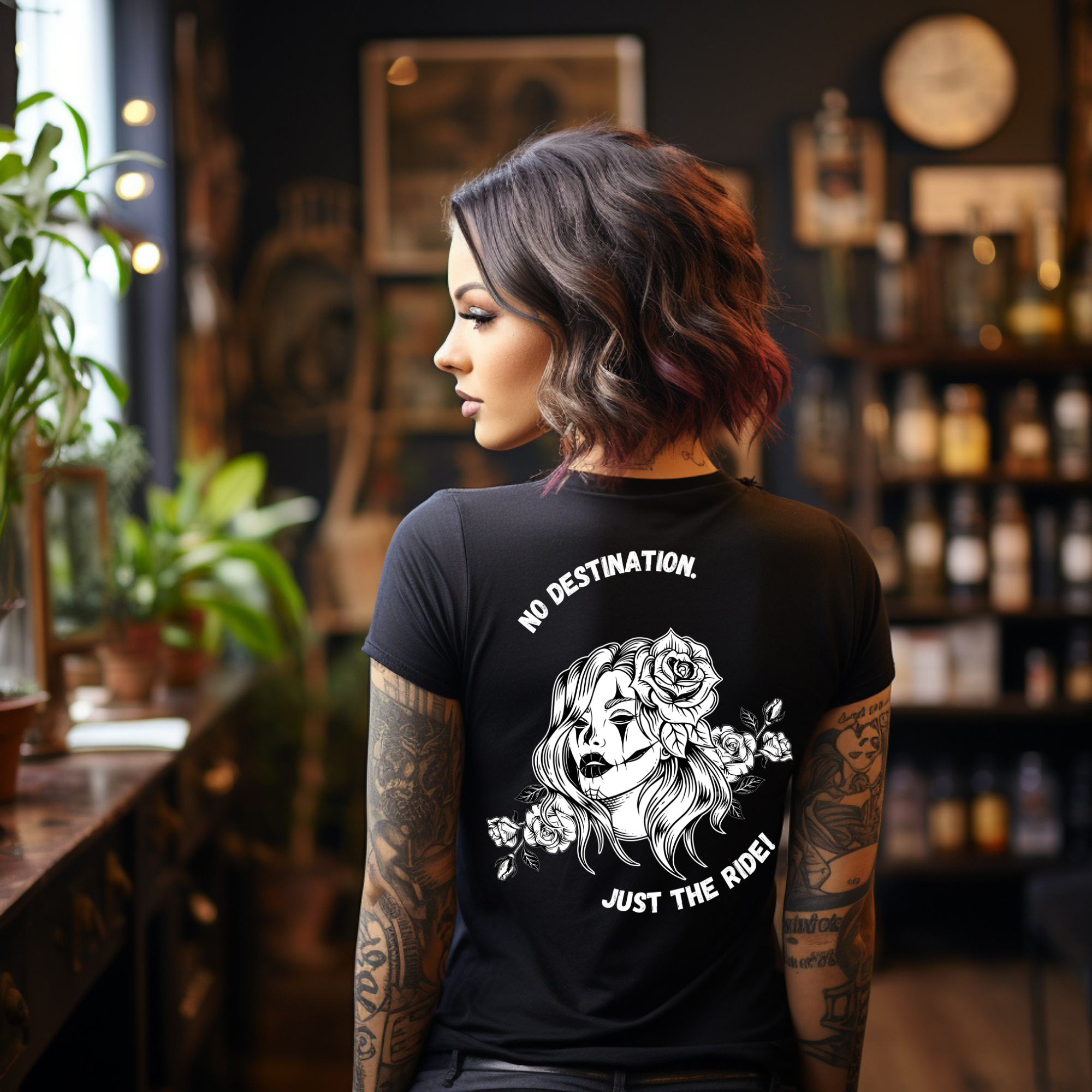 KERNSCHROTT Damen T-Shirt „NO DESTINATION“ – Taillierter Fit