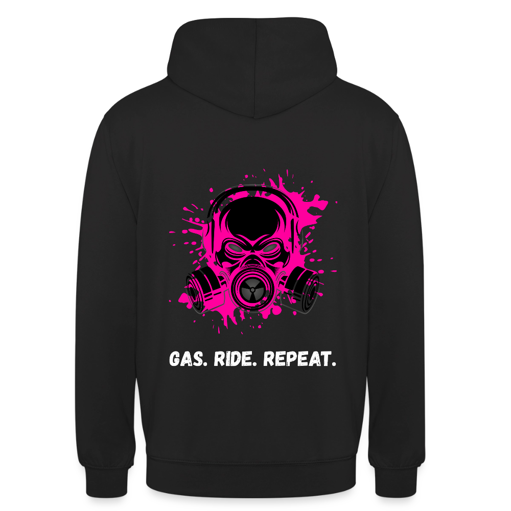 KERNSCHROTT Unisex Hoodie „RIDE FAST. LIVE FREE. DIE LAST.“ Pink – Schwarz - black