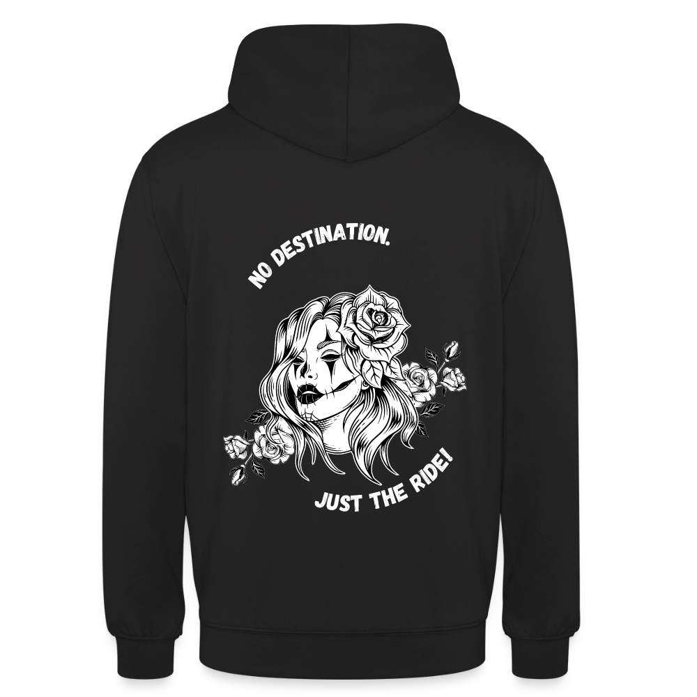 KERNSCHROTT Unisex Hoodie „No Destination. Just The Ride.“ – Schwarz - black