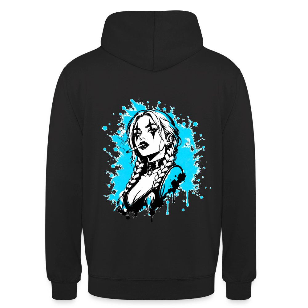 KERNSCHROTT Unisex Hoodie „SMOKE BRAID GIRL“ – Schwarz - black