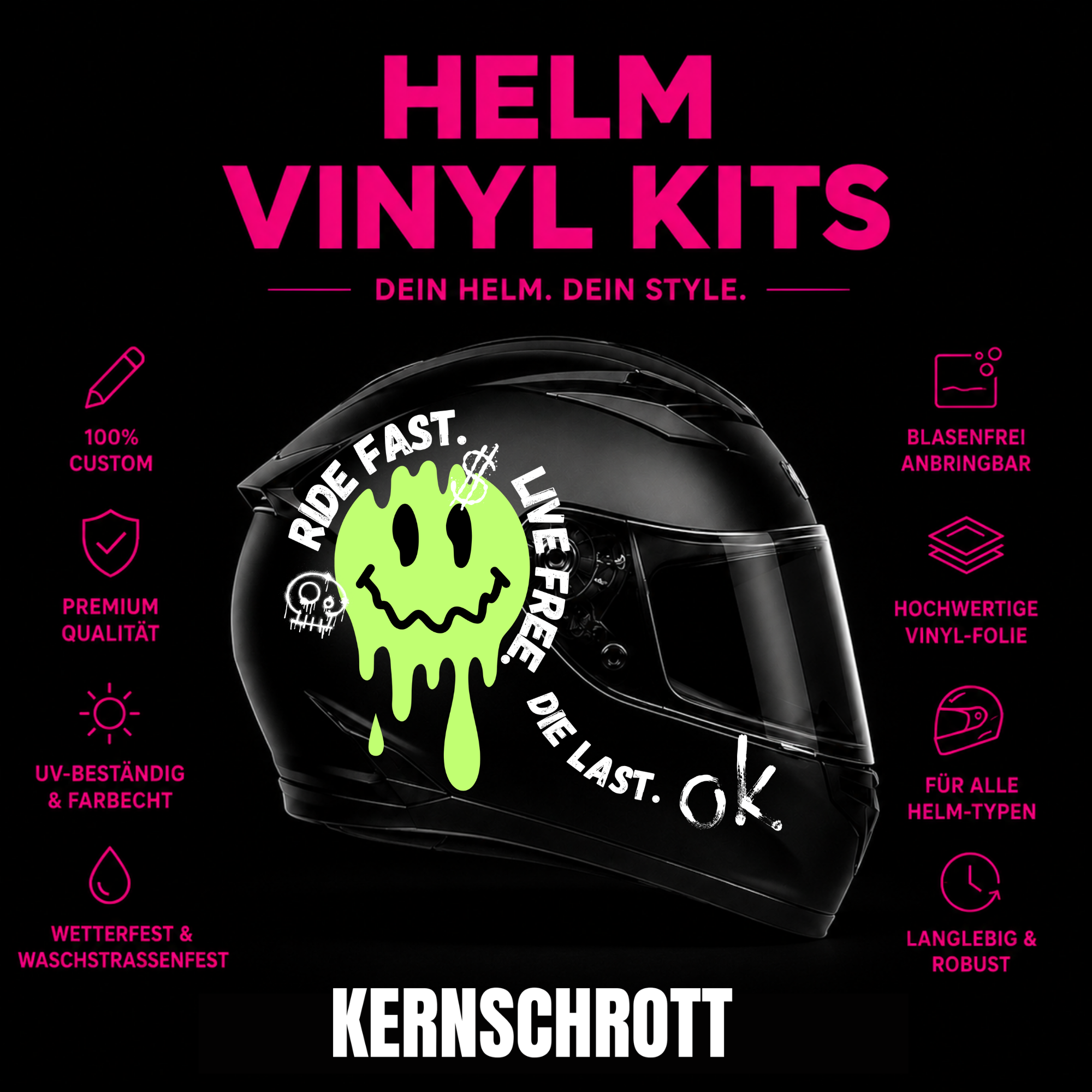 KERNSCHROTT Premium Full Wrap Kit 🚀 RIDE FAST GRÜN