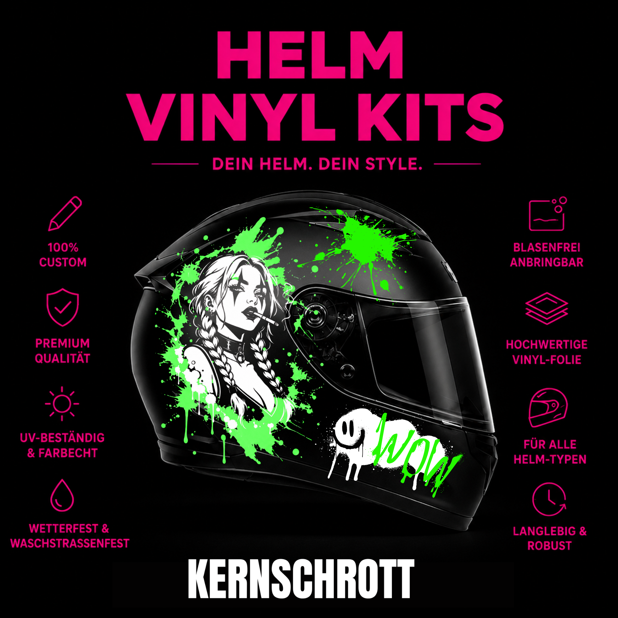 KERNSCHROTT Premium Full Wrap Kit 🚀 SMOKE BRAID GIRL - 3 Farben wählbar