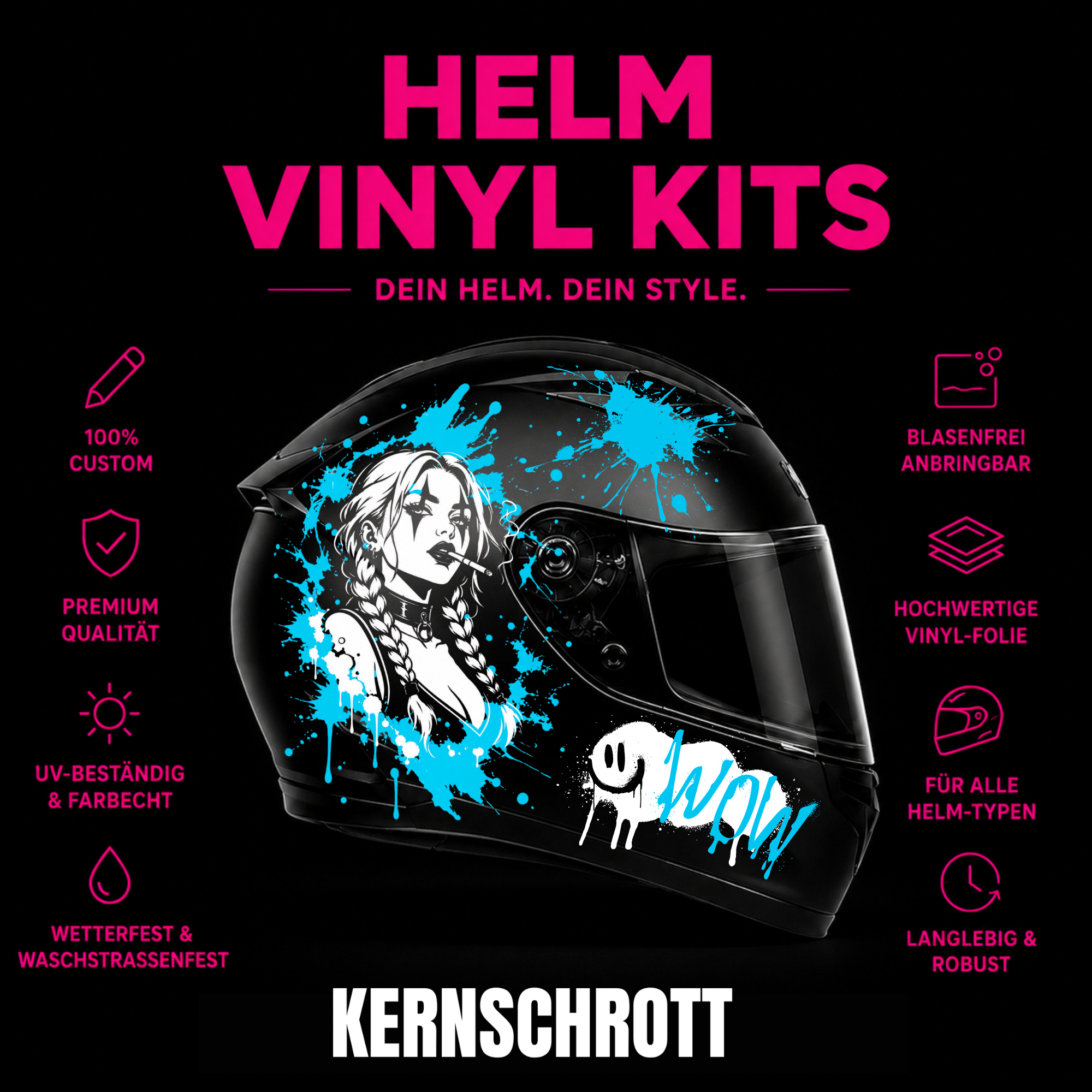 KERNSCHROTT Premium Full Wrap Kit 🚀 SMOKE BRAID GIRL - 3 Farben wählbar