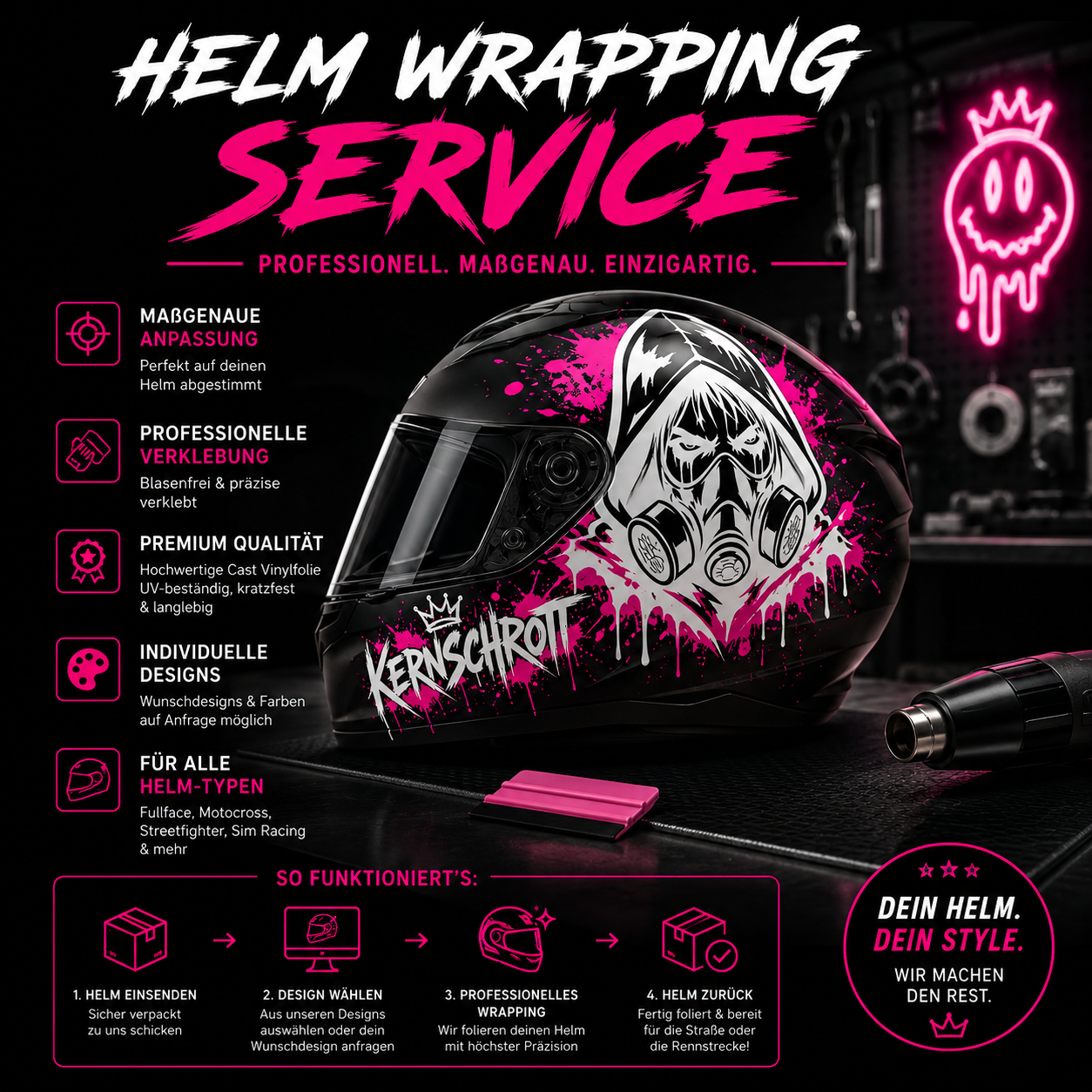 KERNSCHROTT Helmet Wrapping Service 🏁