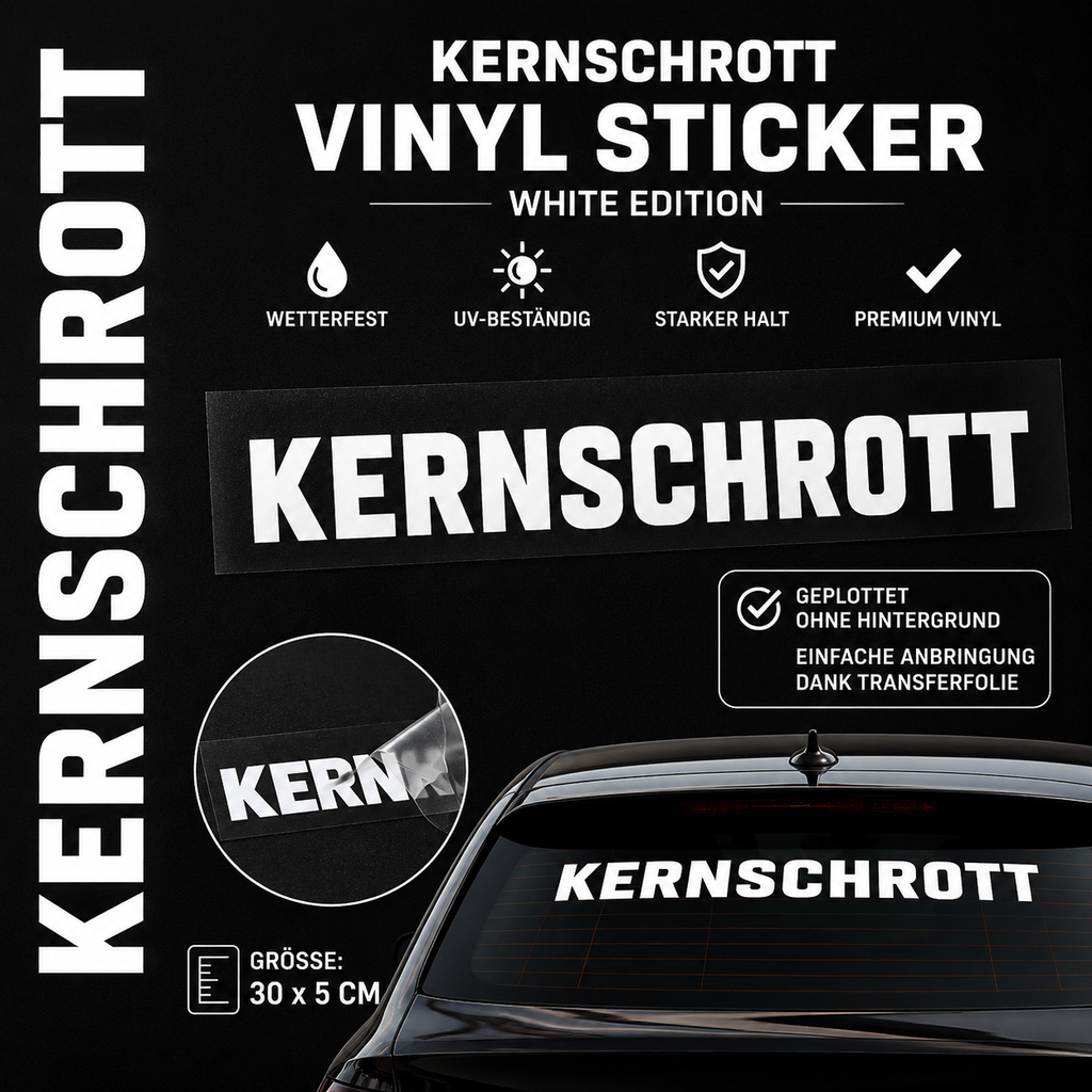 KERNSCHROTТ Schriftzug Vinyl Sticker – White Edition 🚀