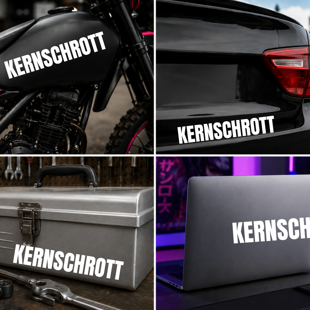 KERNSCHROTТ Schriftzug Vinyl Sticker – White Edition 🚀